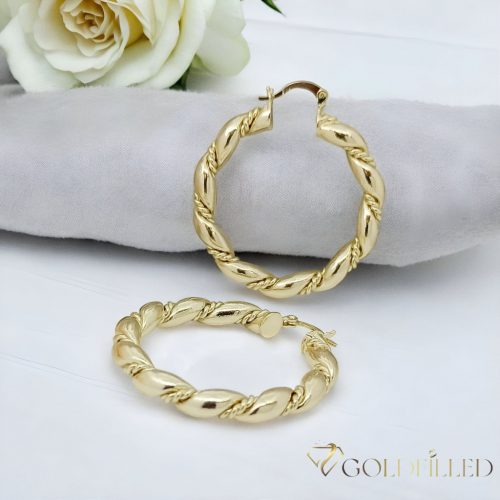 Goldfilled Antialergijske okrugle naušnice 40mm 14K boja	