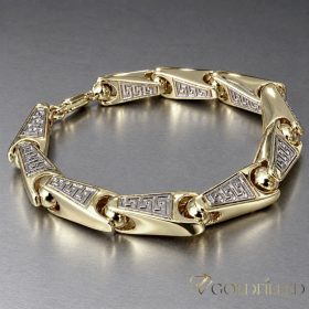   Antialergijska narukvica „Goldfilled” 22cm /10mm, višebojna 14K