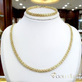   Antialergijska Ogrlica „Goldfilled” 45cm/4,5mm + Narukvica 20cm , boja 14K