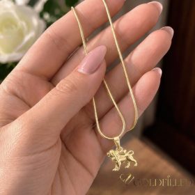   Antialergijska ogrlica Goldfilled 45cm / 1mm + privjesak Lav 14K boja