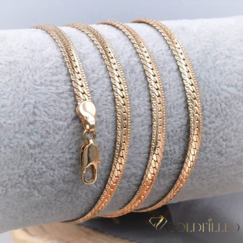 Antialergijska pozlaćena ogrlica „Goldfilled“, duljina 45 cm i debljina 3 mm, boja 18K