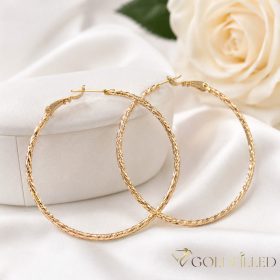 Goldfilled Antialergijske okrugle naušnice 50mm 18K boja	