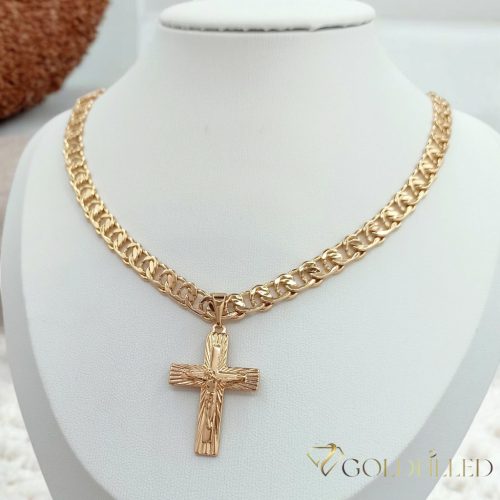 Antialergijska ogrlica „Goldfilled” 55cm/7mm + privjesak, boja 18K