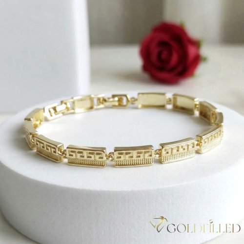 Antialergijska pozlaćena narukvica "Goldfilled", dužina 19 cm i širina 6 mm, boja 14K